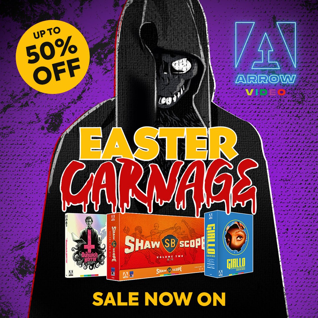 ICYMI: Our Easter Carnage sale is Still going! Grab your Favorite Arrow Video titles at a Fraction of the Price Now for a Limited Time left on our Site: bit.ly/3Us0K1U 🐰🔪
.
#ArrowVideo #ArrowFilms #Giallo #Arrow #ArrowVideos #4KFilm #4KFilms #EasterCarnage