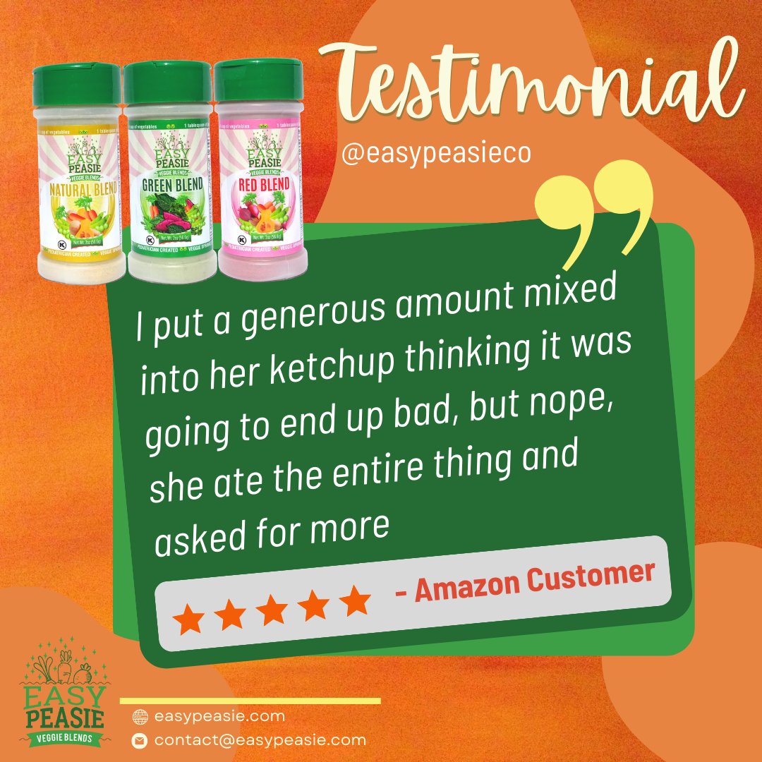 easypeasieco's tweet photo. Thank you for your positive review and for sharing your experience with us! We're so happy to hear that your picky eater is enjoying EasyPeasie! We appreciate your support.

#easypeasie #veggiepowder #healthykids #momapproved #pickeater #pickyeaterapproved #customerfeedback https://t.co/b02AuJxQZH