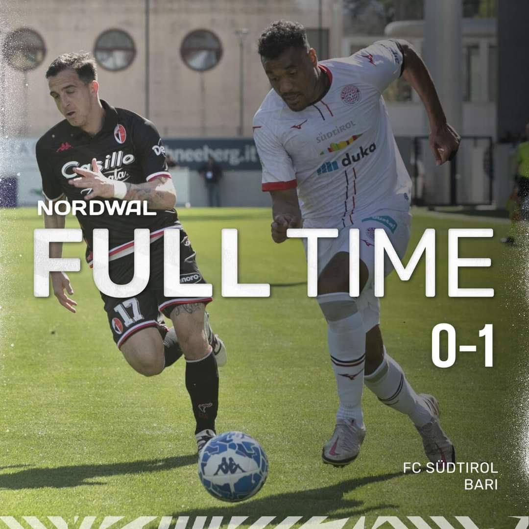 fclubsuedtirol's tweet photo. NORDWAL colour Full Time
#FCSBAR #FCSüdtirolBari #SerieB #SerieBKT #Whitereds https://t.co/r0HPmf9oea