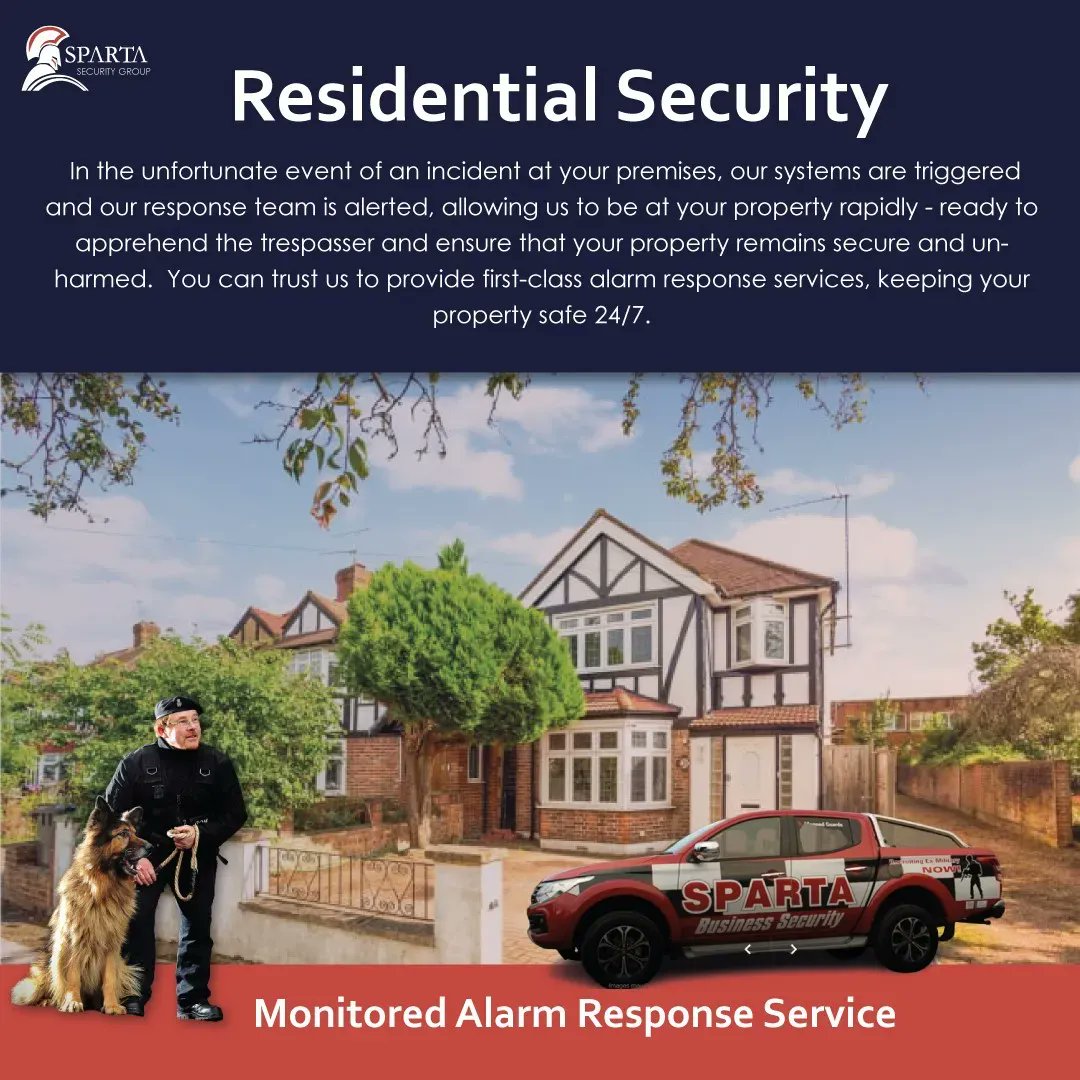 #DoYouKnow
Visible security measures, such as CCTV cameras and warning signs, are shown to reduce the chance of a property being targeted in a burglary. 
Sparta Security can help! 
 buff.ly/3jb3HAe 
 Info@thespartagroup.co.uk
