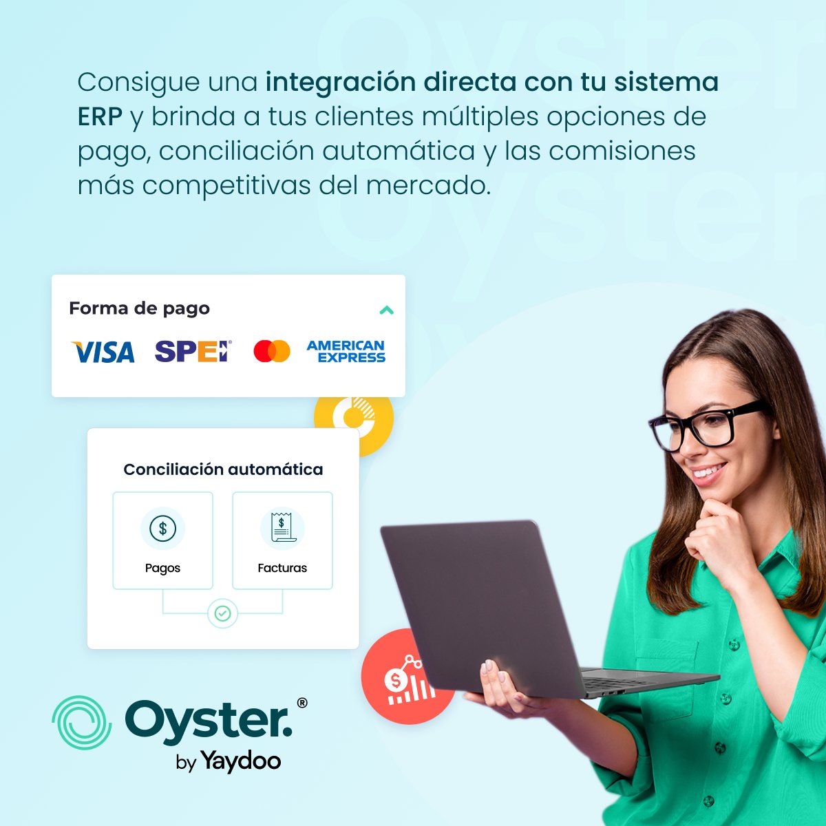OysterMx's tweet photo. 🧑🏽‍💻💳¿Quieres mejorar la experiencia de tus clientes con opciones de pago y cobro eficientes?

 ¡Entonces integra tu sistema ERP con nuestra plataforma en Oyster!  

#competitivo #software #soluciones #b2b #fintech https://t.co/EMa9pJcCut