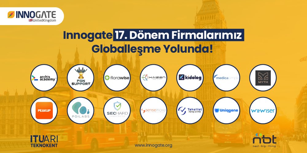 17. Dönem Innogate Programı kapsamında İngiltere pazarına açılacak firmalar belli oldu! 🚀

Uluslararası pazara açılırken yolculuklarına eşlik ettiğimiz firmalarımızın başarılarına tanık olmak için bizi takipte kalın! 

<a href="/ticaret/">T.C. Ticaret Bakanlığı</a> <a href="/nbtdigital/">NBT (Next Big Thing)</a> <a href="/ariteknokent/">İTÜ ARI TEKNOKENT</a>