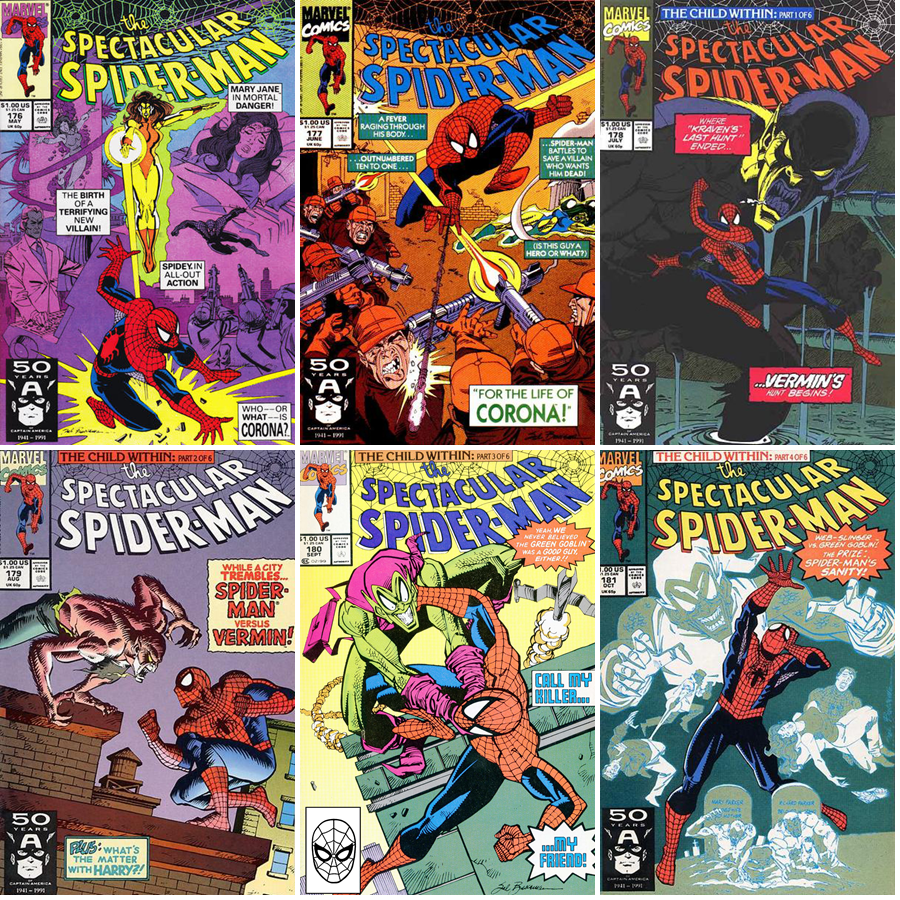 RT @ClassicMarvel_: Peter Parker, the Spectacular Spider-Man #176-181 cover dated May-October 1991. https://t.co/WUQkw9V3gz