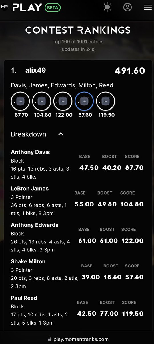 Alix499's tweet image. Huge S/O to @Stats_2_Cash  and to my friends in @TS_Exchange for helping me get that coveted @collectivexyz #1 MR Play! First time ever!! 😱🥳🤩🙏🏻🫶🏼