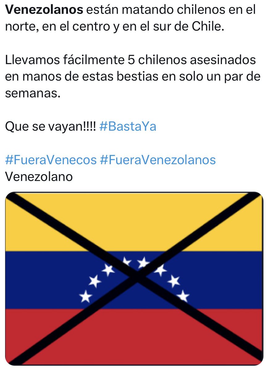 Basta ya de tolerar más #venezolanos en Chile 🇨🇱, #FueraVenezolanosdeChile #fueravenecos #VENECOS