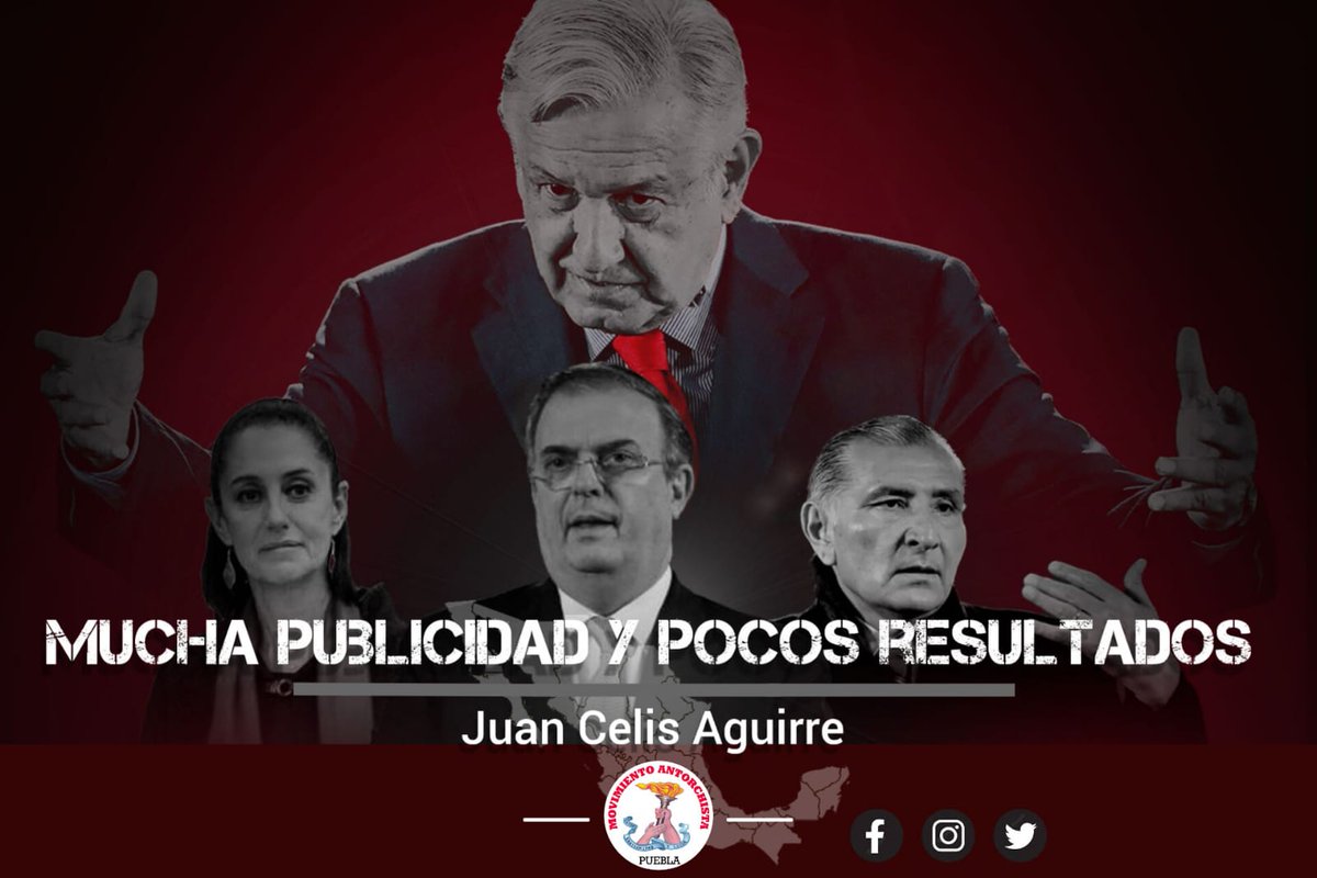 CelisAguirre's tweet photo. MUCHA PUBLICIDAD Y POCOS RESULTADOS
Juan Manuel Celis Aguirre 
Desde hace varios meses, todo el país se ha visto envuelto en una guerra de declaraciones, espectaculares, pintas, campañas en medios y en las redes sociales, de los precandidatos de Morena.
https://t.co/WBz9zYuYD2 https://t.co/Dqwmg7K9Rb