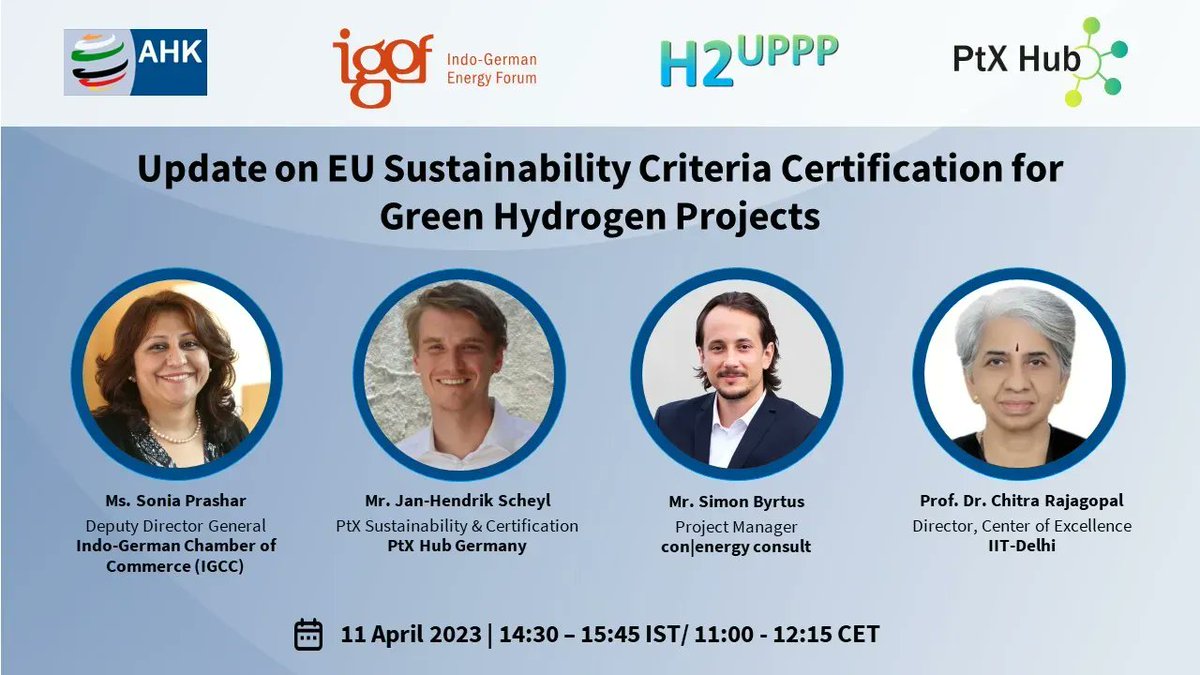 IGEFSO's tweet photo. #Reminder: The webinar on “Update on EU Sustainability Criteria Certification for #greenhydrogen Projects” is tomorrow:
👉 Register here: https://t.co/uNu6RHt5dW https://t.co/ODFqMnjWXw