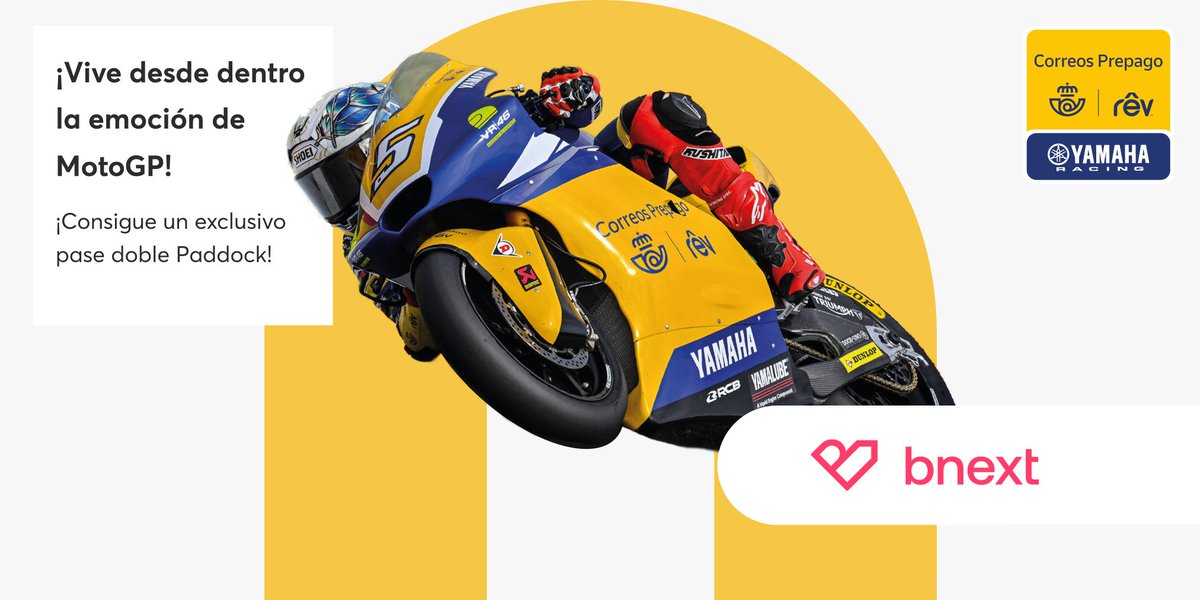 yourbnext's tweet photo. 🏍🏍¡Un exclusivo pase Paddock doble para MotoGP puede ser tuyo!

Hazte con la tarjeta Correos Prepago y podrás participar en el sorteo de dos pases dobles con acceso al Paddock para el Gran Premio de MotoGP 🏆 en el circuito de Jerez 🏁🏁

Descubre cómo: https://t.co/4rVlbLUDeg https://t.co/JCA95HMP55