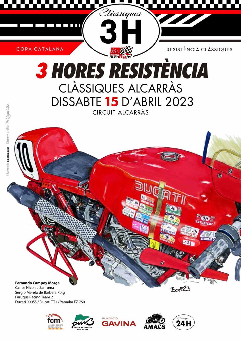 24HPMB's tweet photo. El proper dissabte 15 d'abril tindrà lloc al @cicuitalcarras  la cursa de @24HPMB 3H resistència clàssiques @FCMotociclisme en col·laboració a la @FundJSGavina. 
No hi falteu! Us esperem! https://t.co/pCt85PlM4V