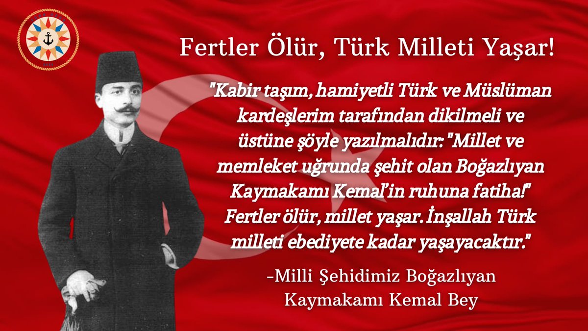 🔴Bugün, Boğazlıyan Kaymakamı Kemal Bey'in, Vahdettin ve Damat Ferit hükümetince, İngilizlere yaranmak için idam edildiği günün yıldönümüydü.

📌Kemal Bey, vasiyetinde şöyle diyordu: