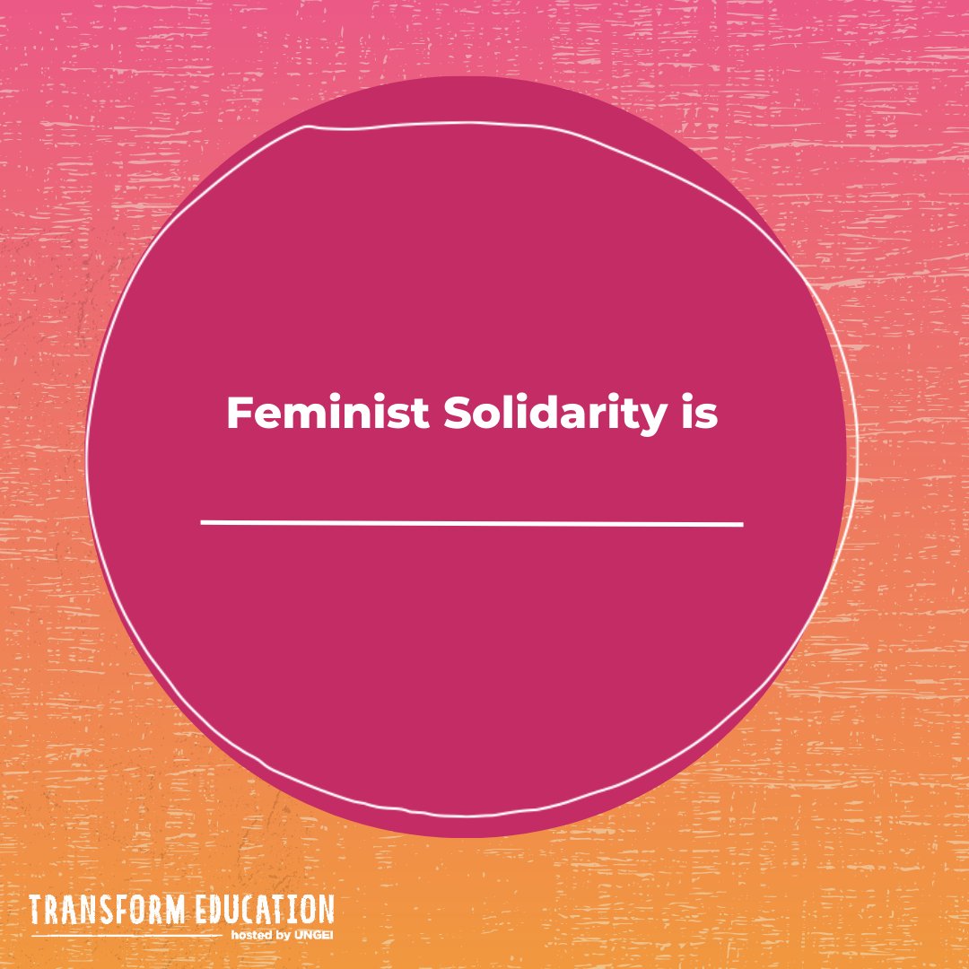 What does #feministsolidarity mean to you?

We believe feminist solidarity and feminist leadership are key to transforming education.

#ICYMI, our March Newsletter is out, see what our Education Transformers are doing to #TransformEducation: ungei.org/news/celebrati…