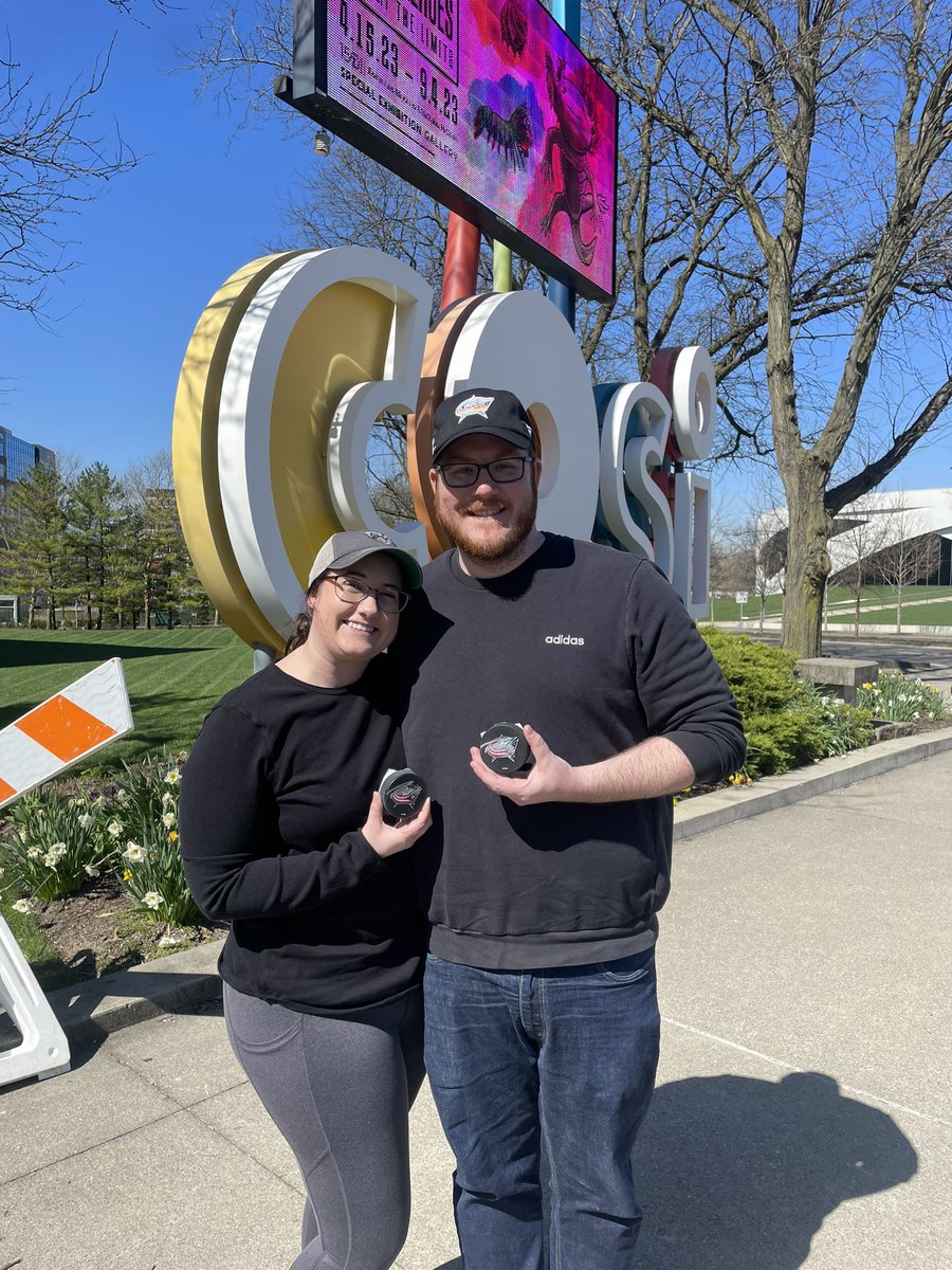 BlueJacketsNHL's tweet photo. Shoutout to these two for finding us at @COSI! 

See you guys at our next spot 🔜 https://t.co/6B0G7cTNfO