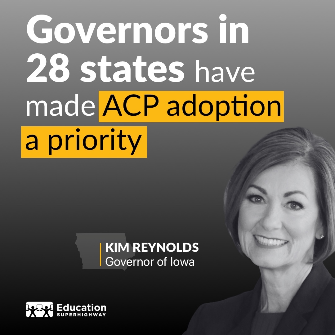 EducationSuperHighway (@edsuperhighway) on Twitter photo With Iowa Governor <a href="/KimReynoldsIA/">Kim Reynolds</a> we're committed to "delivering the reliable and affordable broadband every community needs to compete in the modern economy." With Iowa Governor <a href="/KimReynoldsIA/">Kim Reynolds</a> we're committed to "delivering the reliable and affordable broadband every community needs to compete in the modern economy."