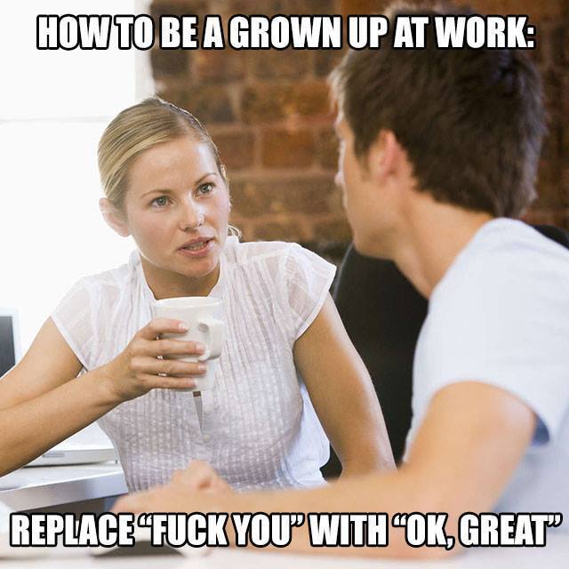 A little work hack for your Monday morning. You're welcome.

 #Monday #mondaymorning #mondayblues #Mondaymood #fuckyou #okgreat #adulting #work #office #etiquette #badgerfacebeauty