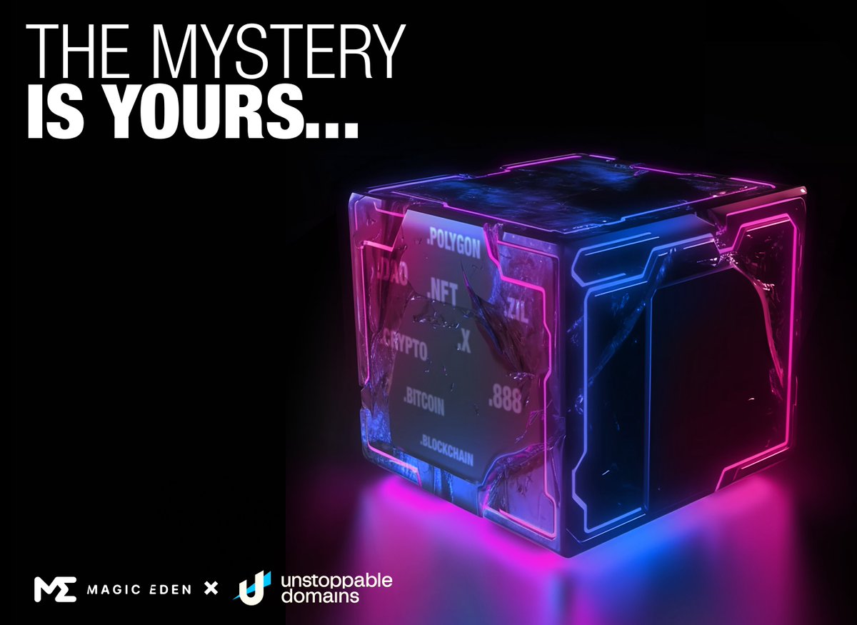 Looks like <a href="/_brnwshd_/">brnwshd.x 🧠🧼</a> got it right!

In collaboration with <a href="/MagicEden/">Magic Eden 🪄</a>, we’re launching 500 MYSTERY BOXES this Thursday at 12pm ET! 🥳

Grab a box for your chance to reveal a domain worth up to $10,000!

unstoppableweb.co/3zIo7uv

More on the allowlist and theme below ⬇️ 🧵