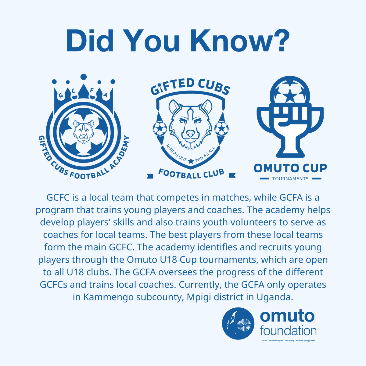 OmutoFoundation's tweet photo. "Exciting news! Imac Entreprises contributes to the rebranding of Omuto Foundation's Gifted Cubs Program. Join us in empowering young athletes and promoting sportsmanship in our community. #OmutoFoundation #GiftedCubsProgram #SportsForAll 📢" https://t.co/x9u9sDloXa