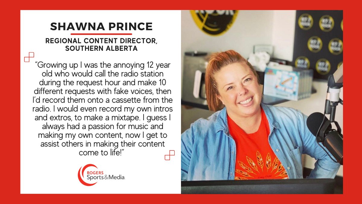 RogersMediaPR's tweet photo. 📸 Spotlight on @ShawnaPrince at @KiSSLethbridge, @JACK1021MH, and @1065MountainFM 💫

"I'm always SO proud when someone who worked for me moves up in their career. I like to be a piece of their story!"

#LifeAtRogers https://t.co/eUShPSZZuQ