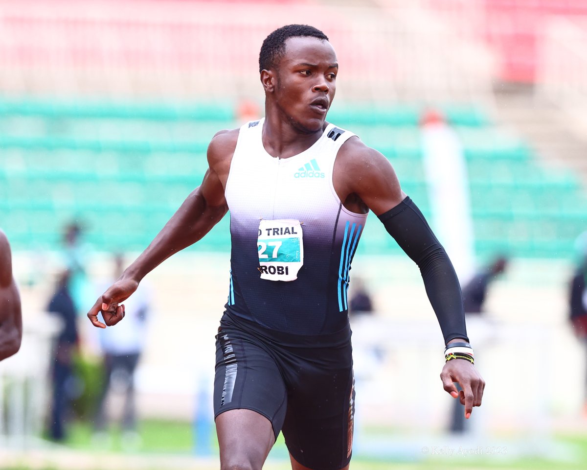 PicsAfrique's tweet photo. Isaac Omurwa on his way to win the men U20 100m final during the national trials for the Africa Athletics U18 and U20 Championships at Nyayo National Stadium on April 8,2023. Isaac is a younger brother to Commonwealth and African  Champion Ferdinand Omanyala
📸 @ayodikelly https://t.co/Qz4g0Qdca0