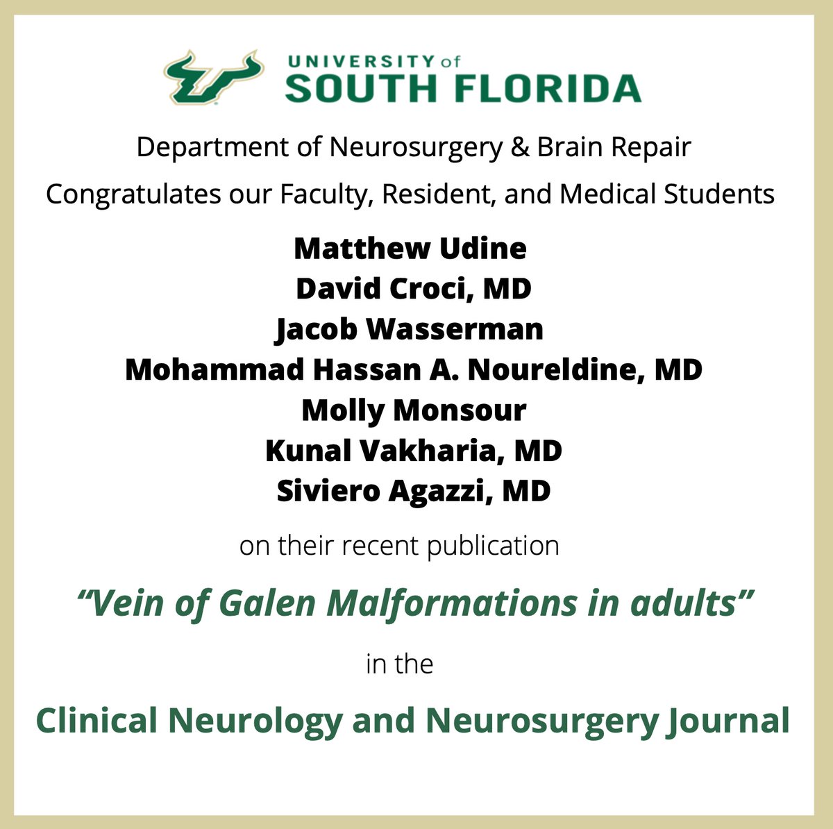University of South Florida Neurosurgery tweet media