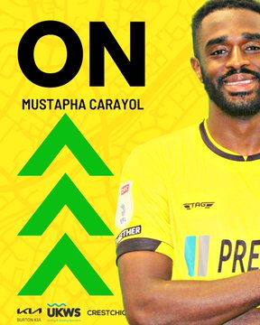 SUB ON - MUSTAPHA CARAYOL