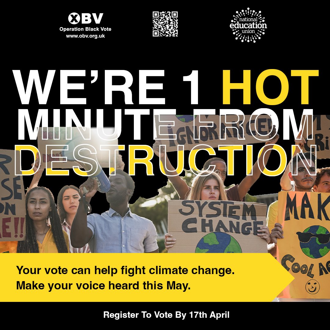 OpBlackVote's tweet photo. There is no Planet B ๐
Ensure we tackle climate change together and vote for your future.
Visit https://t.co/FincU0WtZJ or scan the QR code today!
#blackvotesmatter #operationblackvote #localelections23 #repyourends
@NEUnion https://t.co/l77HHXQwm9
