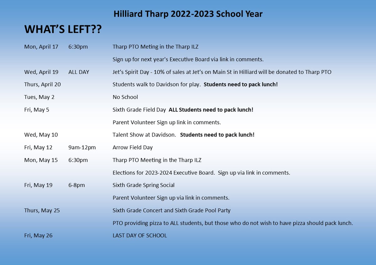 Hilliard Tharp PTO tweet media