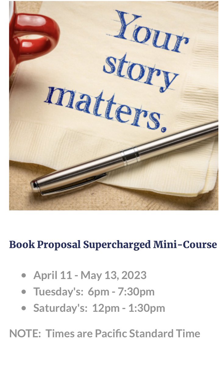 smithridgefarm's tweet photo. #BookCourse for Book Proposal Supercharged Mini-Course starts tomorrow, 4-11-2023 for only $375. There’s still a short time to SIGN-UP with course creator & instructor, Dr. Sharon Elliott @
https://t.co/rbfqJgSGbE
#aspiringauthors you’re not going to want to miss this. https://t.co/BKZyDHlReh