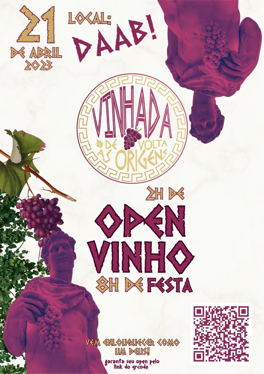 A tradicional VINHADA voltou pro DAAB!! 🍷🍇

Dia 21/04 temos um encontro marcado para despedirmos da gloriosa 154 e dar as boas vindas aos calourinhos! 

Não perca mais tempo:  cheersapp.com.br/evento/vinhada…