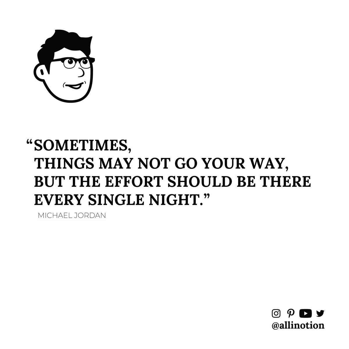 allinnotion's tweet image. “Sometimes, things may not go your way, but the effort should be there every single night.”
Michael Jordan
#Productivity #Notion #Jordan