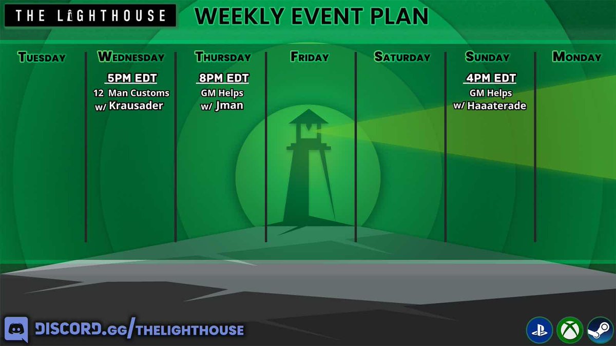 Did someone say GMNF?!

GMs are HERE!!! Join us for some GM helps and the always enjoyable PvP Customs!

Join the Lighthouse Community Discord (link in bio)