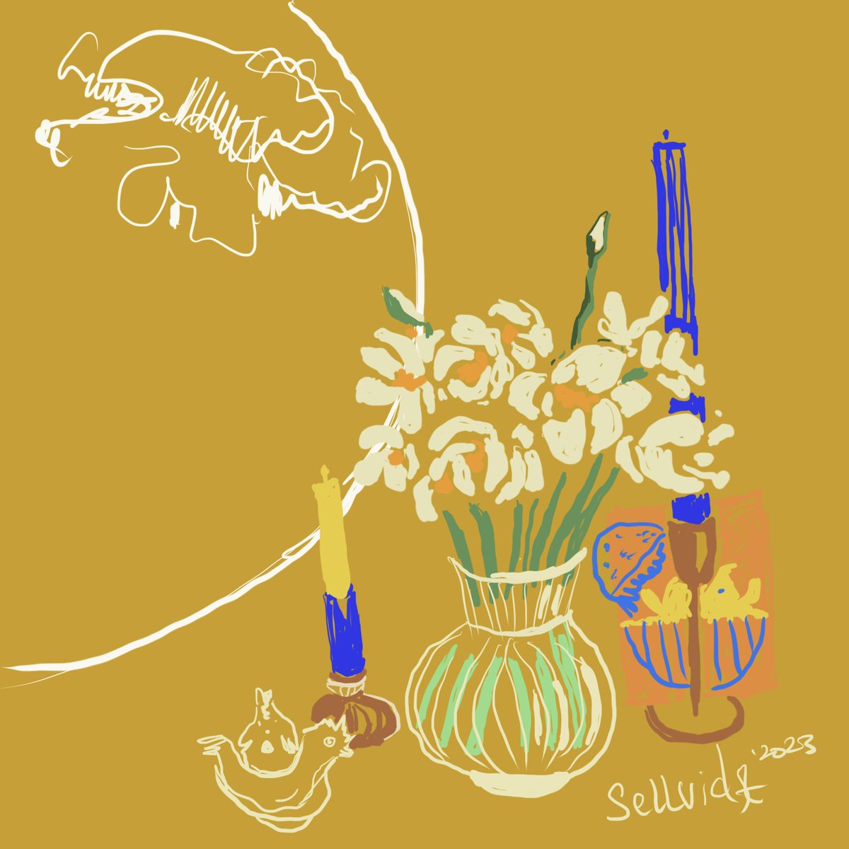 sellvida's tweet photo. H A P P Y  E A S T E R TO  ALL OF YOU 💛💛💛💛💛💛💛Digital art created on @procreate by Silviya Georgieva - SELLVIDA copyright ©️ sellvida 2023 🖼For limited edition Giclee print, please 🙏🏻 DM ME. To know more about my art project please visit my bio link. #easter #print #spring https://t.co/RNeDILdKWC