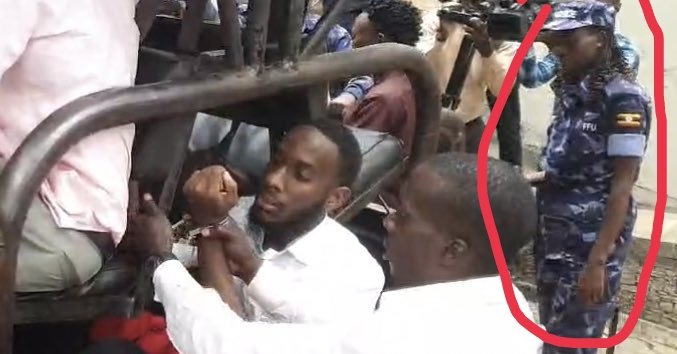 VIPFashionzUg's tweet photo. Some of these police officers are in captive look at this innocent lady how she felt when the were arresting the Makerere candidates @PoliceUg #freepoliceUg #freeTheArmy #freeUganda https://t.co/xAvAWuvwcR