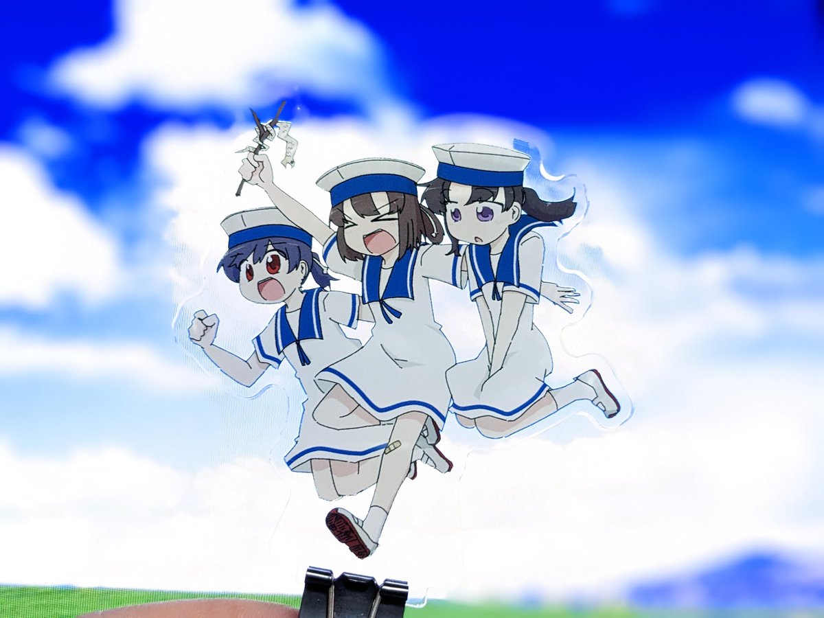 「青空の背景で撮るときららジャンプみたいになる 」|織匡俗@4/16防人のうた【B-17】のイラスト