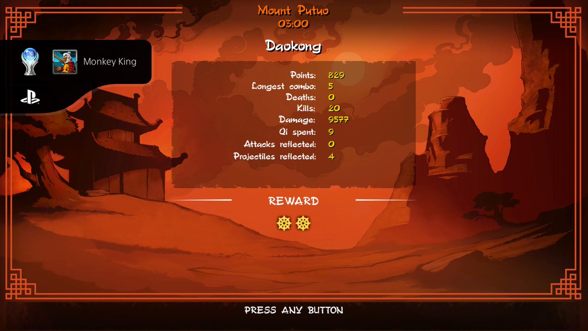 streamview14's tweet image. 9 Monkeys of Shaolin
Monkey King (PLATINUM)
#PlayStationTrophy #PS5Share, #9MonkeysofShaolin 

4th plat