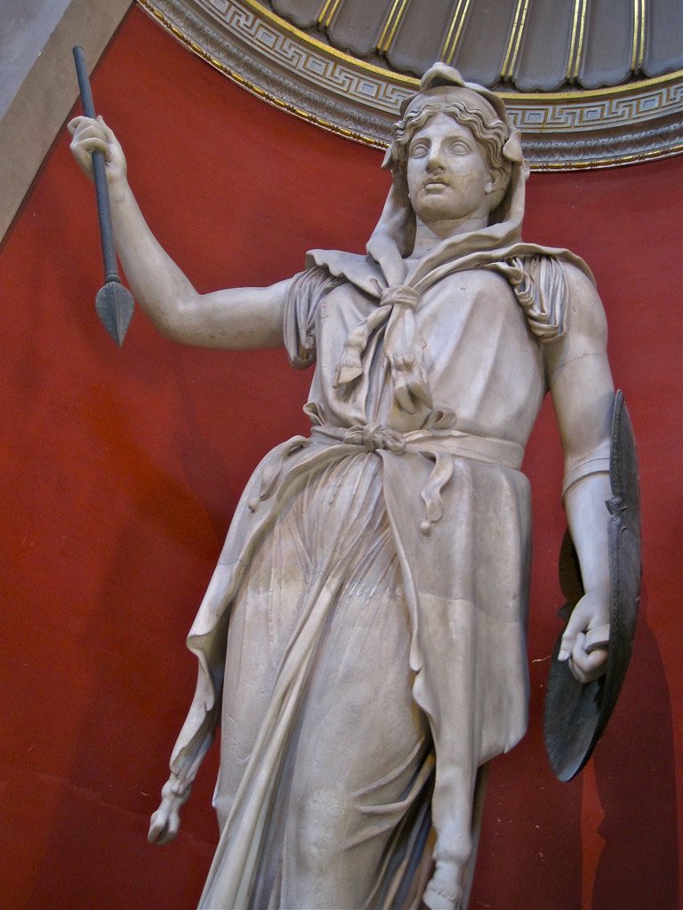 florafemina's tweet photo. Images of Juno Sospita (Juno the Savior), protectress. She carries a spear and shield, and wears a horned goatskin headdress. https://t.co/BbudLMlhij