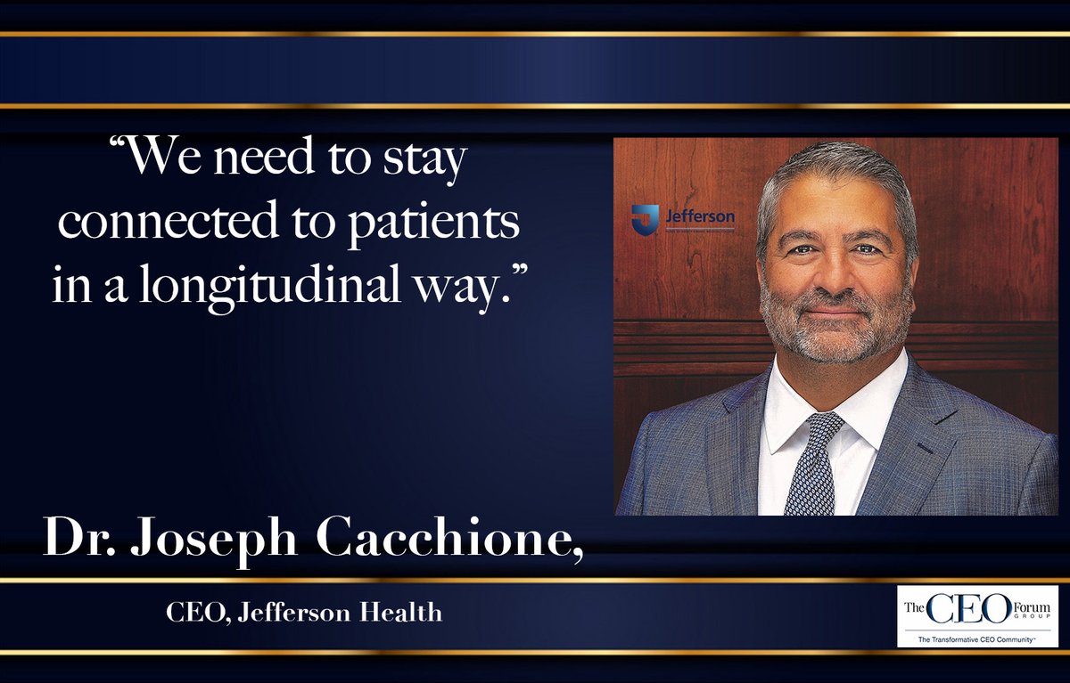 ceoshow's tweet photo. Dr. Joseph Cacchione, MD, CEO of @JeffersonEquity @JeffersonHealth  Health, leadership, future of healthcare and company culture in his latest interview! Hear more @ https://t.co/MYgN2UHbxV #TransformativeCEO https://t.co/tve6HxDICP
