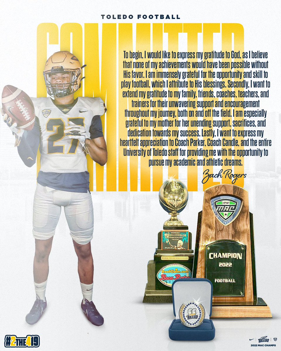 ZacharyCRogers's tweet image. COMMITTED! @ToledoFB #AGTG 🙏🏾
#ONErocket #GoRockets #RocketNation 🚀🚀🚀🚀🚀🚀🚀🚀