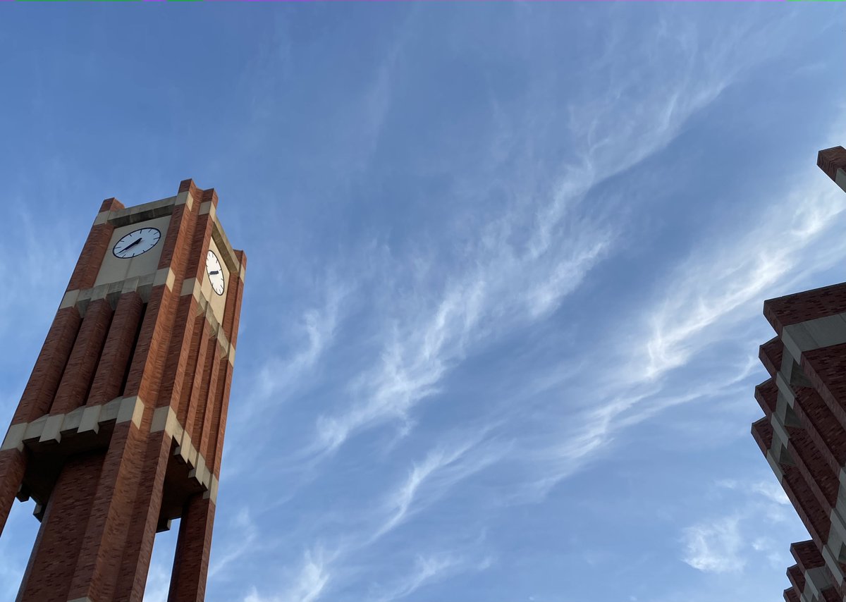 OUDeptPsych's tweet image. OU_Libraries: RT @PalmeriJoAnn: Wispy white #clouds over the Bizz this morning #OUskywatch #LibrariesFromTheOutside