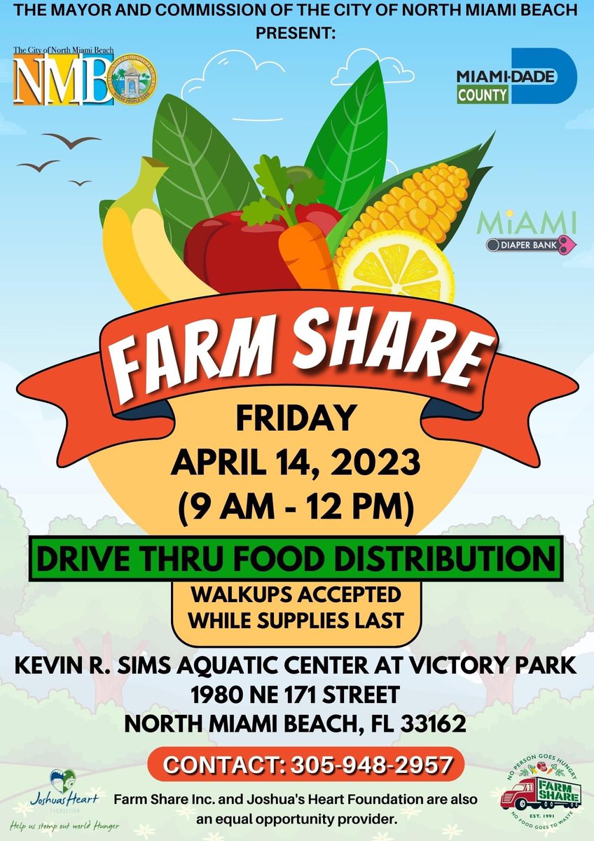 FortunaSmukler's tweet photo. Farm Share Friday April 14, 2023 
Volunteers always welcomed @joshuasheart @crewtvnet @crewomen @FarmShareFL @CityNMB @myNMBPolice @NMBParksRec @360DegreeMediaa @goldstocktrades @senpizzo @Miami_Eatz https://t.co/nVxC7tGxyu