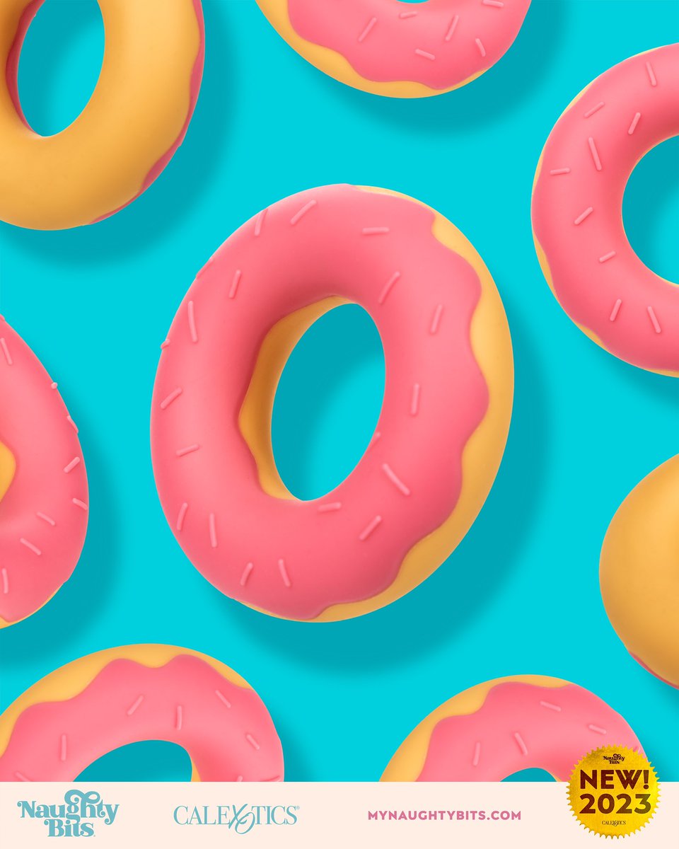 RealNaughtyBits's tweet photo. Dickin’ Donuts is our new penis pleasure pastry, perfect for plumping up your pecker! This premium silicone enhancer ring was created to increase stamina, improve sensitivity, and satisfy your sweet tooth! Available now from Naughty Bits and @CalExotics! https://t.co/6VVVLe1pAn