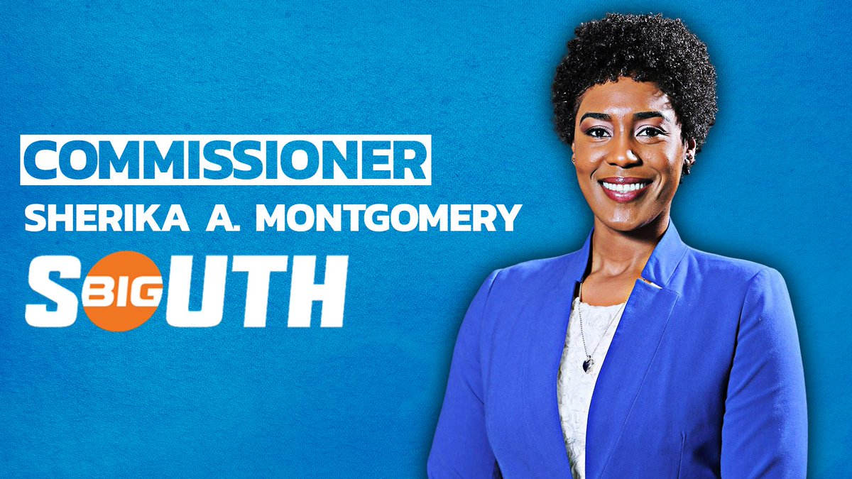 𝐎𝐔𝐑 𝐍𝐄𝐖 𝐂𝐎𝐌𝐌𝐈𝐒𝐒𝐈𝐎𝐍𝐄𝐑! Sherika A. Montgomery has been appointed the next Commissioner of @BigSouthSports! Welcome home, Sherika! 🔗 bit.ly/41hXzfa #BigSouthMade