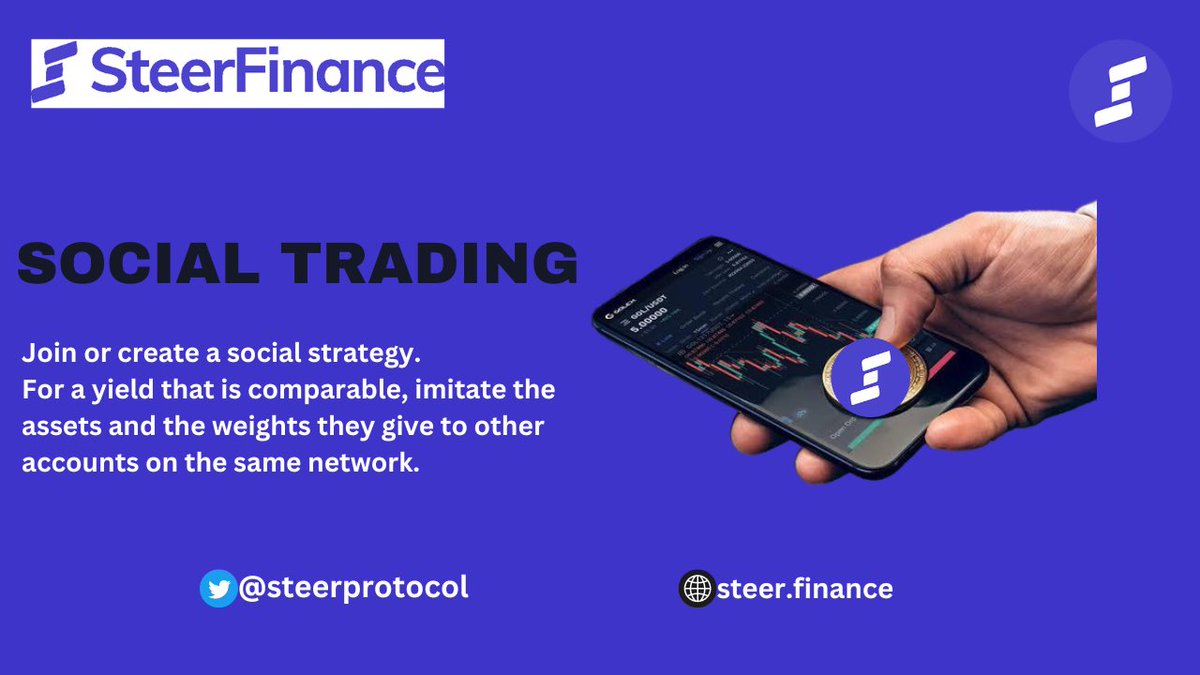 EgbunaMitchelle's tweet image. Join or create a social strategy.
For a yield that is comparable, imitate the assets and the weights they give to other accounts on the same network.

#Steerprotocol #web3 #steer @steerprotocol