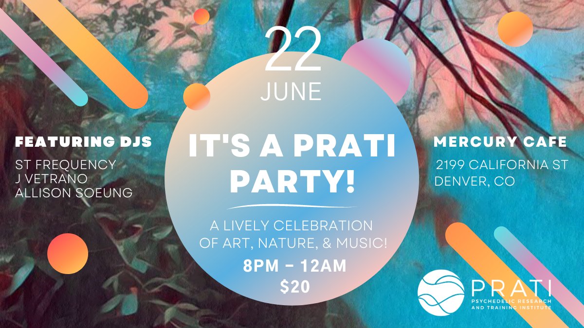 PRATIcommunity's tweet photo. It's A PRATI Party! 🎉 Join us during @PsychedelicSci - https://t.co/BEIHEr7lms https://t.co/hbVVwpA4TK