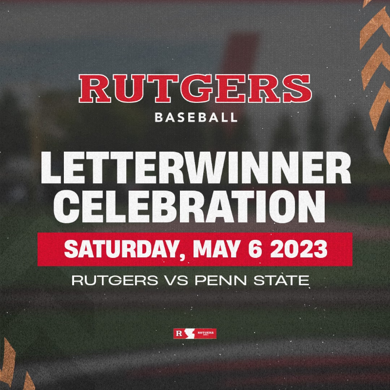 RutgersBaseball's tweet photo. 🚨 Calling all Letterwinners! 🚨

We can't wait to host our annual Letterwinner Celebration on May 6th for our game against Penn State!

Looking forward to a great day with our staff and all of our lifelong Scarlet Knights. 

Registration is live ⬇️