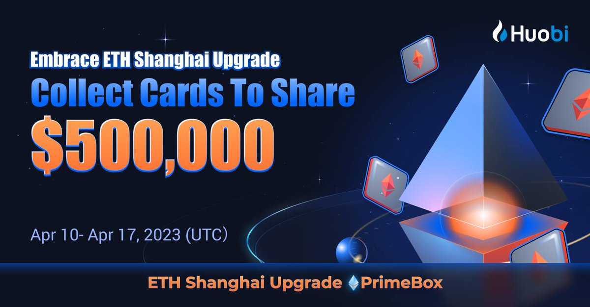 HTX_India's tweet photo. 🎉 $ETH Shanghai Upgrade ✖️ #PrimeBox लाइव हो गया!
🚀 हुओबी के साथ ETH Shanghai Upgrade को अपनाएं
🤩 $500,000 price pool share करने के लिए कार्ड collect kare
Join👇
https://t.co/cAZ5gDzVEy https://t.co/DDTJnizbCQ