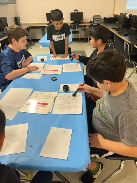 CtePcs's tweet photo. Students in the Paxton-Patterson College and Career Readiness lab got to gain experience with forensic science! #AllAboutCTE https://t.co/StLWaMSmaB