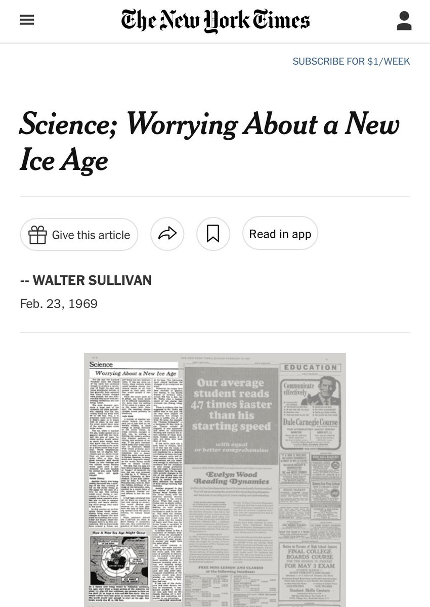 The New York Times rejected the promise of airplane technology, early cars, space travel, and of course the internet. They also predicted in the 1970s a coming Ice Age. So we can expect them to get #Bitcoin wrong at first too. They’ll catch up eventually.