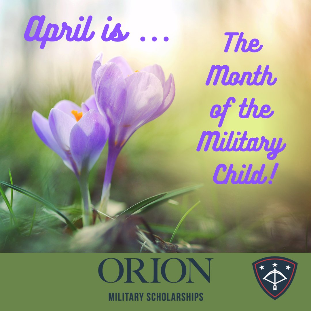 April is the #MonthoftheMilitaryChild, when we recognize military children, who must show incredible #resilience in the face of multiple moves and deployments. Orion aims to honor #milkids by giving them stable educational opportunities 💜