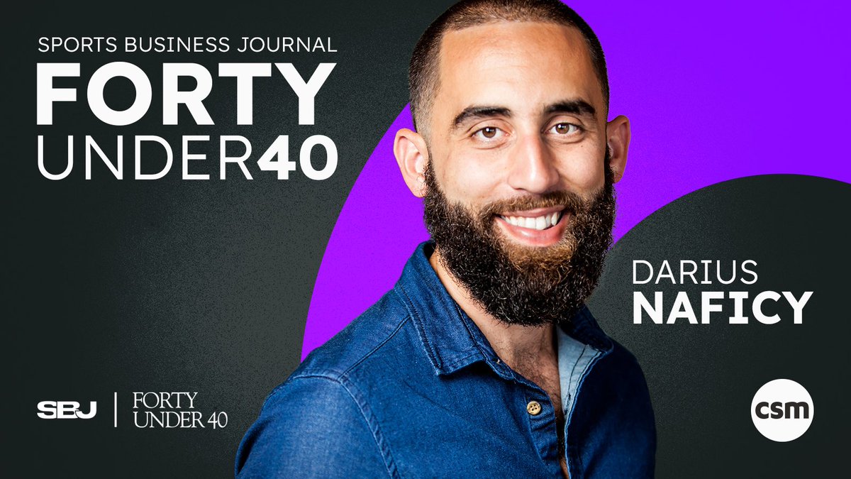 Exciting news! Our Chief Creative Officer of North America, Darius Naficy, has been selected for the <a href="/SBJ/">Sports Business Journal</a> Forty Under 40 class of 2023. From intern to leader, Darius has been a driving force at CSM for over decade. Congratulations, Darius!