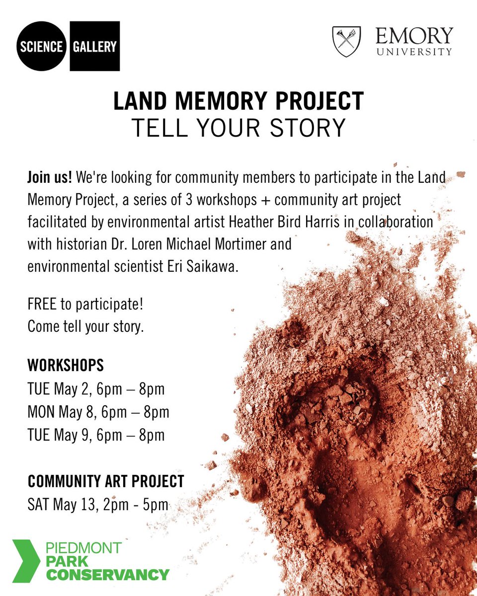 scigalleryatl's tweet image. Looking for a fun, hands-on educational experience to connect with Atlanta's land AND the opportunity to have an original painting displayed at the JUSTICE exhibition? The Land Memory Workshop Series might be for you! Visit the link-in-bio for more details! #justice #landmemory